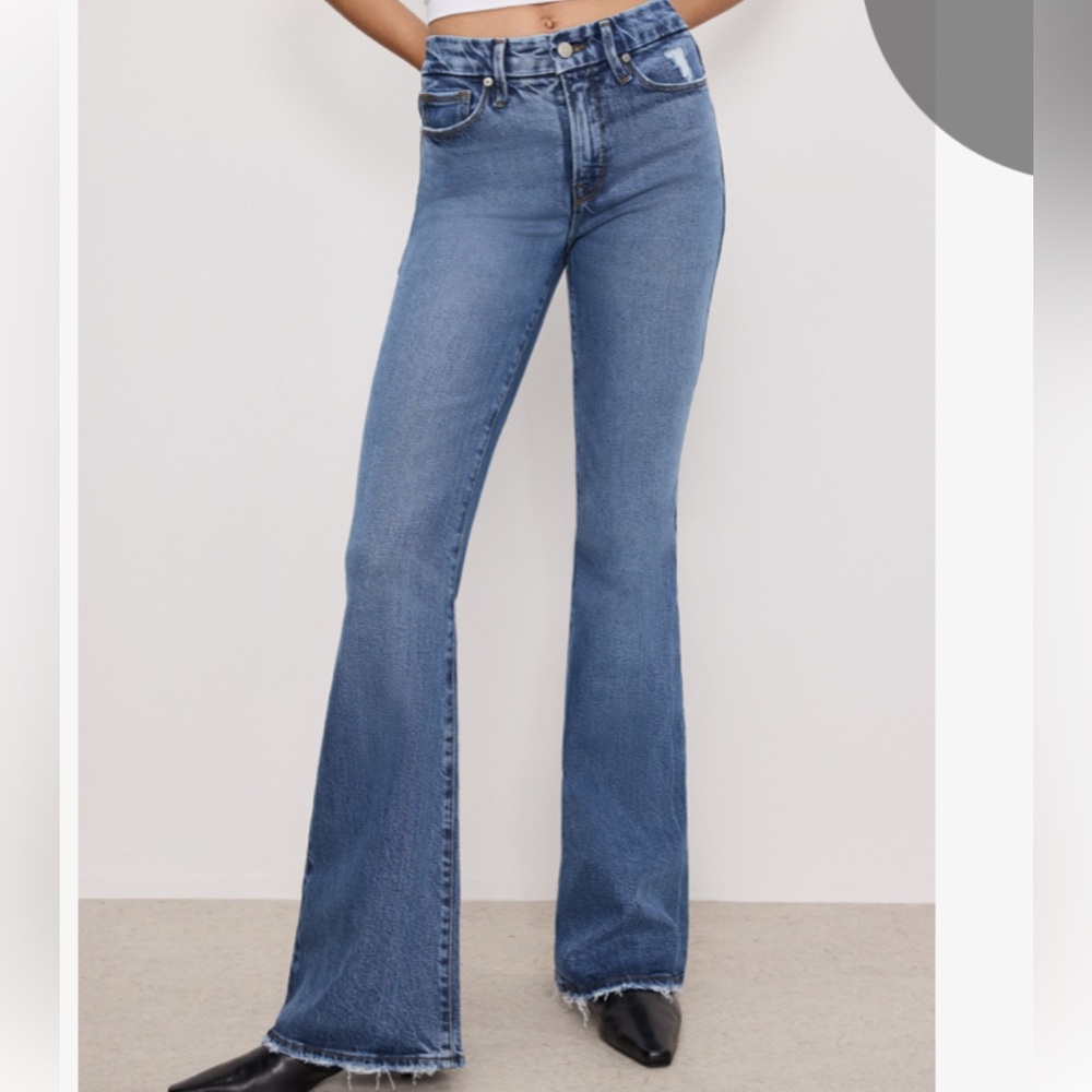 Good American Soft Tech Good Legs Flare Jeans